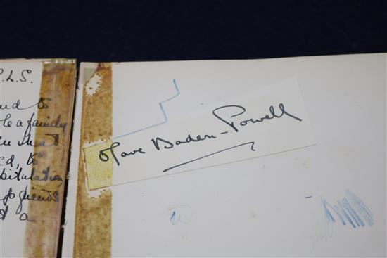 An autograph book: Baden Powell, Lawrence Oliver, etc. and a scrap book from India - Bombay